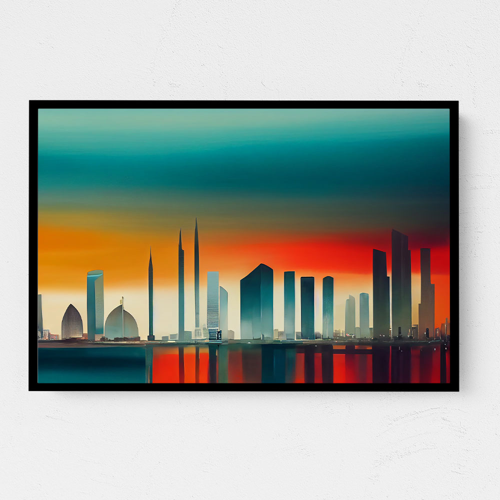 Abu Dhabi Skyline Abstract Wall Art